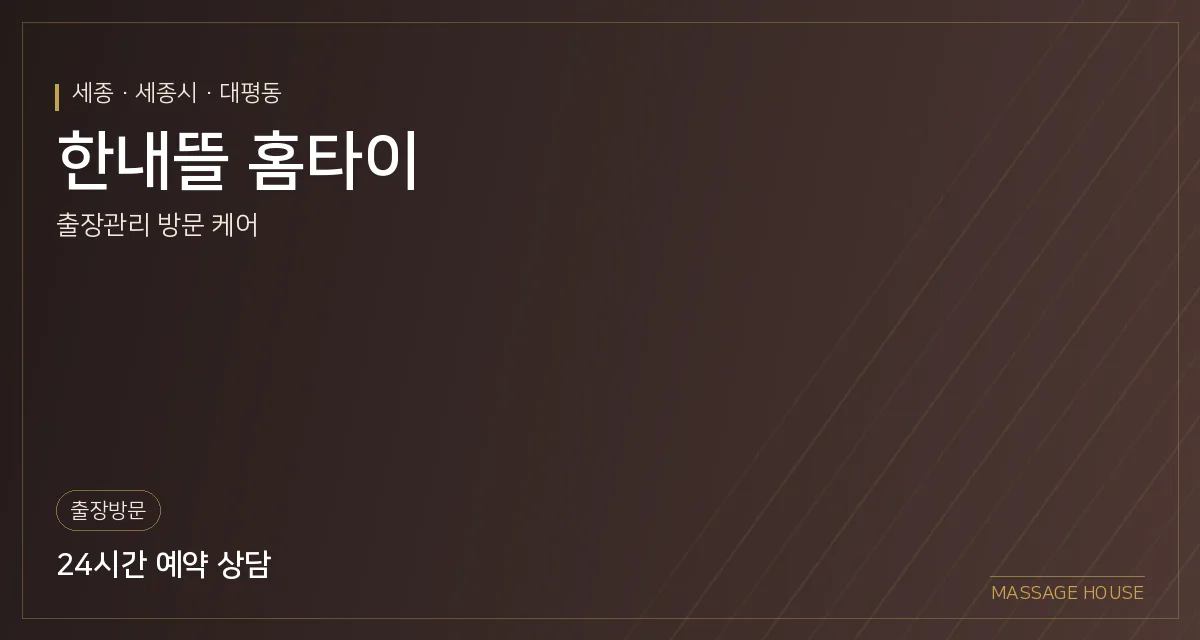 세종 세종시 한내뜰 홈타이 출장마사지 안내 이미지