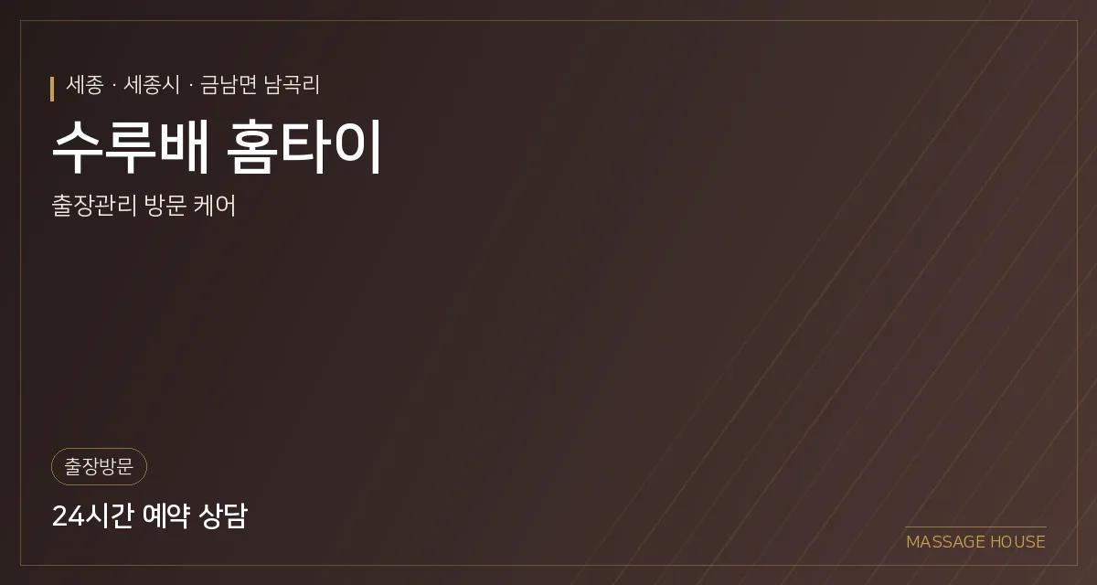 세종 세종시 수루배 홈타이 출장마사지 안내 이미지