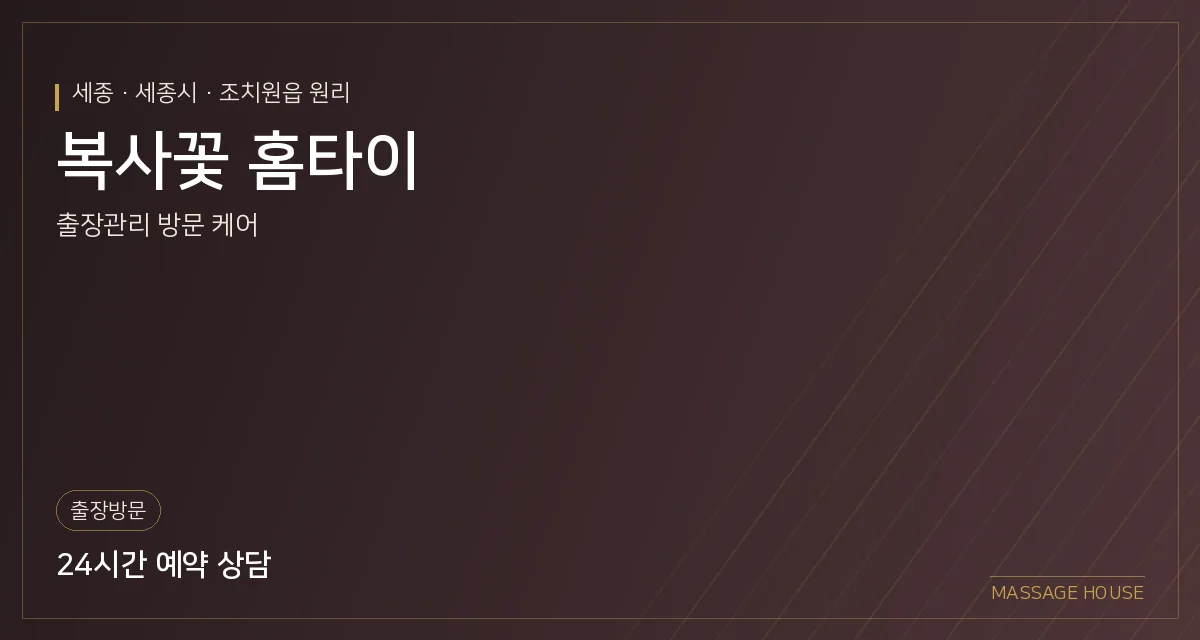 세종 세종시 복사꽃 홈타이 출장마사지 안내 이미지
